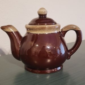 Vintage Brown & Beige Ceramic Landmark Teapot